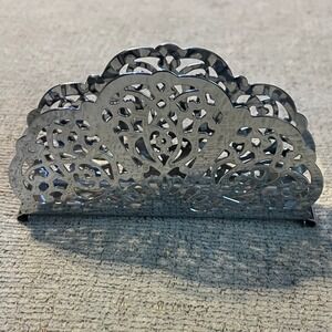 Irvin Ware Vintage Chrome Filigree Holder for Napkins Mail‎ Notepads USA Made